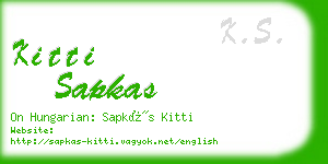 kitti sapkas business card